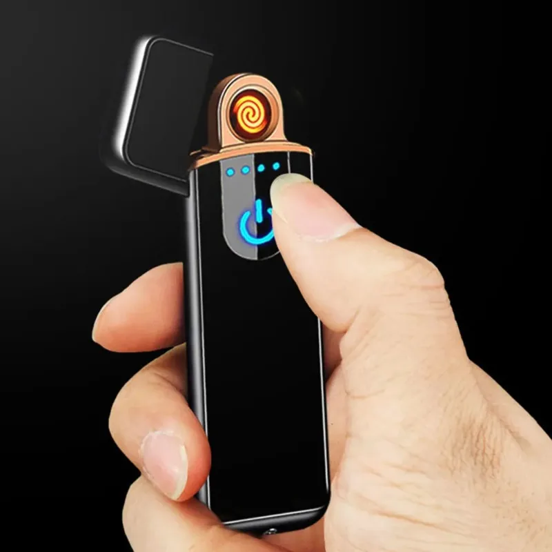 New Smart Electronic Lighter Electric Touch Sensing Windproof Flameless Plasma Lighters Arc Rechargeable USB Cigarettes Lighter - Image 4
