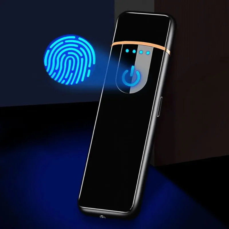 New Smart Electronic Lighter Electric Touch Sensing Windproof Flameless Plasma Lighters Arc Rechargeable USB Cigarettes Lighter - Image 2