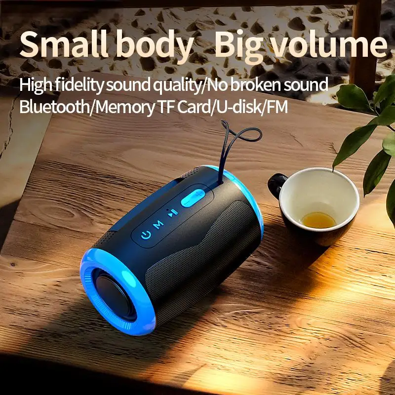 TSN-1 Portable Speaker Wireless Bluetooth Speakers with 5.3 Stereo FM/SD/USB Disk/Aux Modes Waterproof for Outdoor Hifi Sound